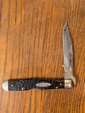 Vintage Case XX 1980 10 Dot Cheetah 6111 1/2 Swing Guard Knife Dark Bone USA picture