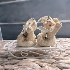 Kurt Adler Vintage Snow Bearies Ornament 2 Bears w/ 2 Bears w/ White Metal Sled picture