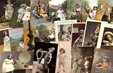 Lot of 20 charming children costumes scenes & landscapes greetings c.1906-1910 picture