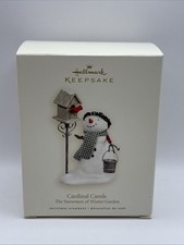 Hallmark Keepsake Ornament “Cardinal Carols” Snowmen Of Winter Garden 2007 NEW picture