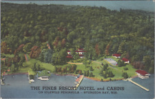 Pines Resort Hotel and Cabins Sturgeon Bay, Wisconin c1930s UNP Postcard 7374b picture