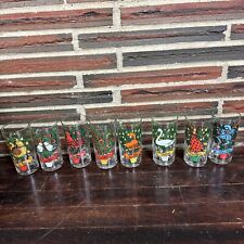 Vintage 12 Days Of Christmas Indiana American Glass Set Of 9 Beverage 12 Ounces picture