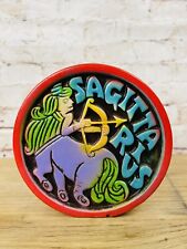 Vintage SAGITTARIUS Mod MCM Astrology Ceramic Coin Bank Horoscope Red 60's Vibes picture