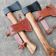 Smith Hand Forged Carbon Steel Tomahawk Viking Axes Pair With Leather SHEATH picture