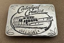 Vintage Sterling Silver Front Catalyst Cruises California Sacajawea Belt Buckle picture