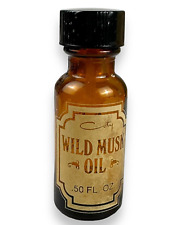 Coty Wild Musk Oil .50 oz Empty Bottle Tiny Amount Remains Vintage 70s picture