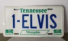 Vintage 1987 ELVIS PRESLEY Memphis Tennessee License Plate Tag 1-ELVIS picture