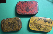 RARE May Queen & Star & Charm of the West 1890's Early Flat Tins Vintage Lot picture