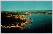 Friendship Maine Aerial View Harbor Boats Coastal Eastern Postcard C406 picture
