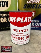 RARE 1960’s TRI-PLATE Motor Oil Can 1 qt. - Gas & Oil picture