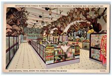 1937 Interior Famous Buckhorn Curio Store San Antonio Texas TX Vintage Postcard picture