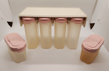 TUPPERWARE PINK USA VINTAGE Hanging Spice Rack 6 Shakers With Lids Modular Mates picture