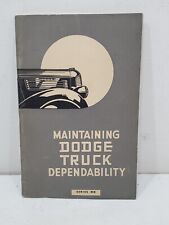 ORIGINAL 1937 1938 Dodge Truck MC Series Owners Manual  with Unsigned Reply Card picture