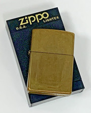 Vintage Unfired Zippo Brass Lighter In Original Presentation Box picture