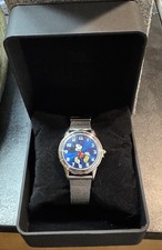 Fossil Disney Mickey Mouse Watch LI-2011 Blue Dial Mesh Band Quartz Rare Works picture