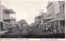 Elizabeth Street Horses & Buggies Brownsville Texas TX c1910 Postcard L66 picture