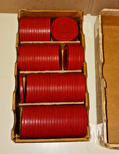 Vintage Lot of  93 Red Poker Chips by Wynn E.  Jones picture