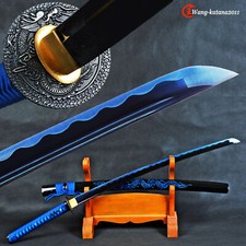 All Blue Sharp Full Tang Japanese Samurai Katana Sword 1095 Steel Dragon Sheath picture