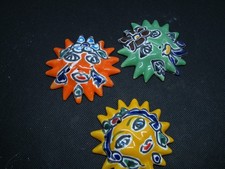 Set of 3 Mexican Talavera wall art, Small Sun face Garden, kitchen decore picture
