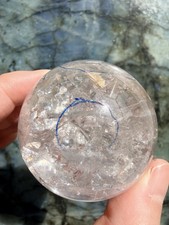 Enhydro Skeletal Quartz Sphere with Three Moving Water Bubbles& a Large Cavity picture