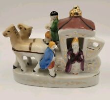 Antique Victorian Scene Horse And Buggy Man And  Woman Figurine Japan MCM picture