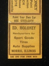 1930s Ed. Moloney Sport Goods Tires Steelcote Paints Auto Supplies Morris IL MB picture