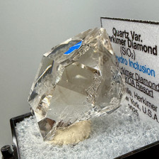 A-Grade Enhydro Herkimer Diamond Gem w/ Moving Gas Bubble, Smoky Phantoms picture
