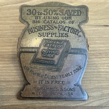 VINTAGE Brass L.F. Grammes & Sons (Allentown, PA) Antique Clip Advertising 1900s picture