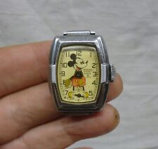 Vintage 1938 Mickey Mouse Ingersoll Wrist Watch Not Running For Repair 1930s picture