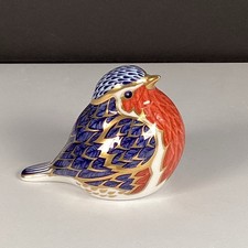 VTG Royal Crown Derby Imari Robin Bird 22k Paperweight Figurine Bone China UK picture