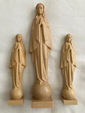3- Vintage 1970’s Plastic Virgin Mary Our Blessed Mother Statues picture
