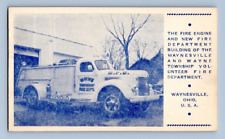 1940'S. FIRE ENGINE. WAYNESVILLE, OHIO. POSTCARD. GG18 picture