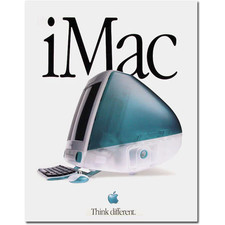Vintage Original New Bondi Blue Apple iMac Poster Think Different 22 x 28 picture