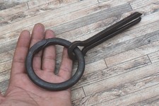 Vintage Wrought Iron Handforged Horse Tie Hitching Post Ring Stable Harness Tool picture