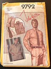 UNCUT Simplicity Men's Sewing Pattern 9792  Size 42 Shirt/Jacket/Belt/Tie/Ascot picture