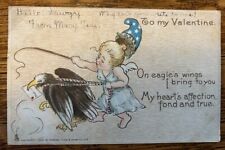 1906 Tucks Valentines Postcard - Young Girl & Eagle picture