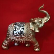 Golden Standing Elephant Trunk Up Figurine picture