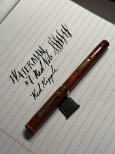 1927 Waterman’s Red Ripple 7 Red Nib 14k Nib Vintage Fountain Pen picture