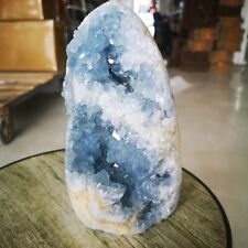 9.13LB Natural Beautiful Blue Celestite Crystal Geode Cave Mineral Specim 4150g picture