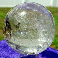 Shimmering RUTILES in Clear QUARTZ Sphere Rutilated Crystal Ball picture