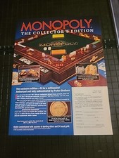 Monopoly The Collector's Edition Franklin Mint Print Ad 1996 8x11  picture