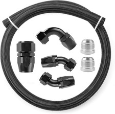 16AN Fuel Line Kit, AN16 Nylon Braided CPE Rubber Hose Oil Cooling Line, 5 Feet picture