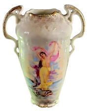 Lovely Antique Victorian Small Flower Vase Of Aphrodite Riding/ Standing On Fish picture