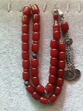 Original 33 Prayer Beads Faturan Cherry Amber Bakelite Tesbih Misbaha Rosary picture