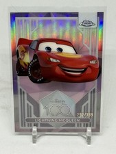 Lightning McQueen 2023 Topps Chrome Disney 100 Pink Refractor #/399 First Year picture
