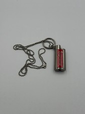 Supreme Mini Metal Lighter Keychain Necklace w/ Ball Chain Silver Red picture