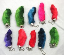 Wholesale Lot Of 10 Lucky Dyed Real Rabbits Foot Keychains Random Colors RF5 picture
