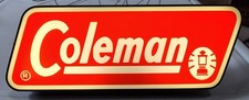 COLEMAN ILLUMINATED STORE SIGN DISPLAY VINTAGE LANTERN LOGO 1971-1983 DESIGN picture