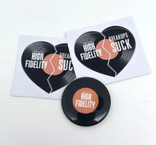 High Fidelity Button and Sticker Lot Zoe Kravitz Hulu Original Breakups Suck picture