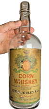 Antique Huguley Co Boston Massachusetts MA Corn Whiskey Liquor Bottle Labeled picture